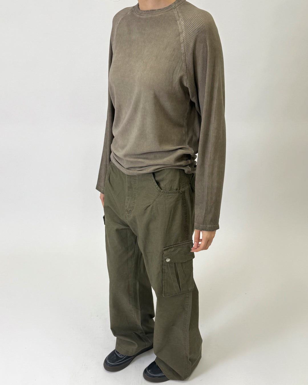 Ribbed Longsleeve Sand Beige S1110