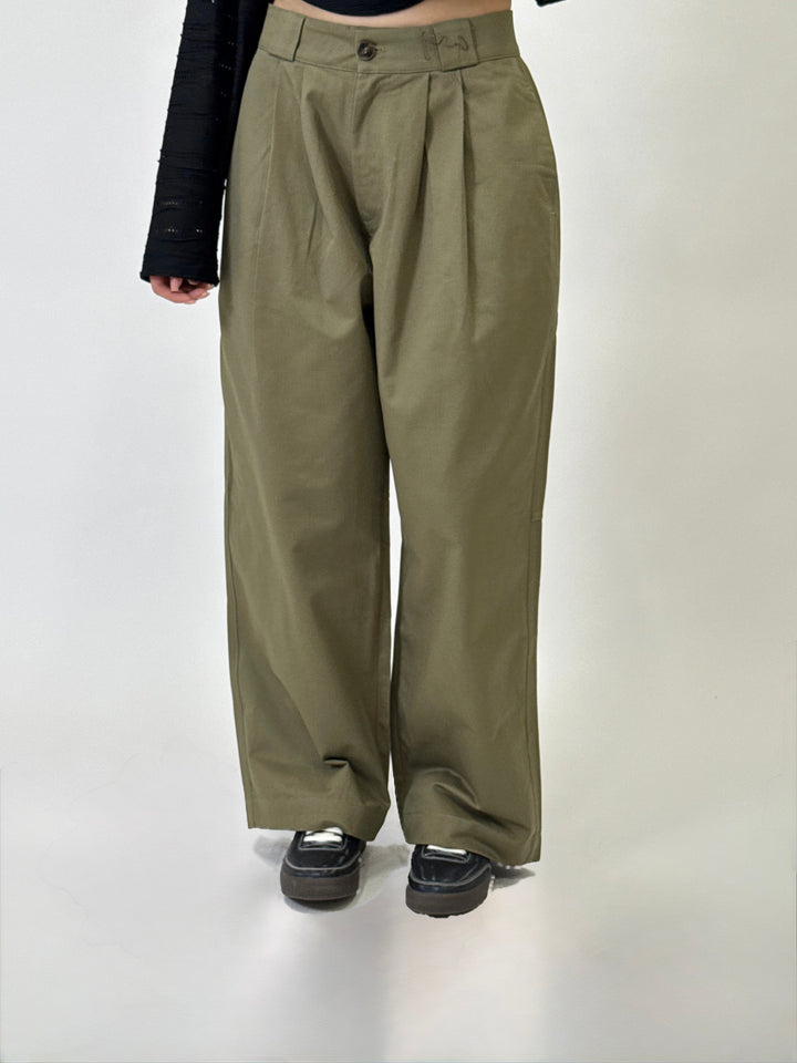 Pleated Pants Khaki K01127