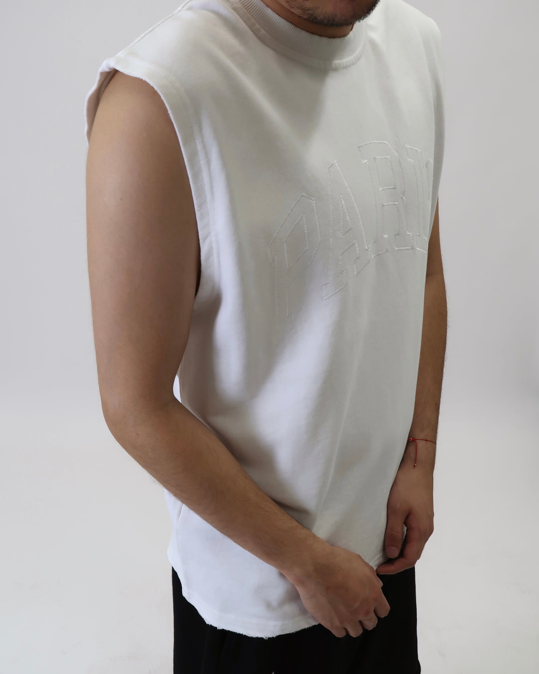 Paris Washed Tank White S1108