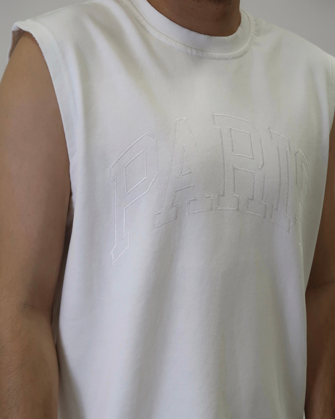 Paris Washed Tank White S1108