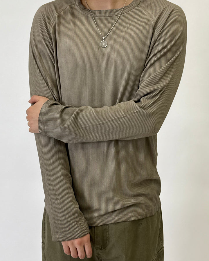 Ribbed Longsleeve Sand Beige S1110