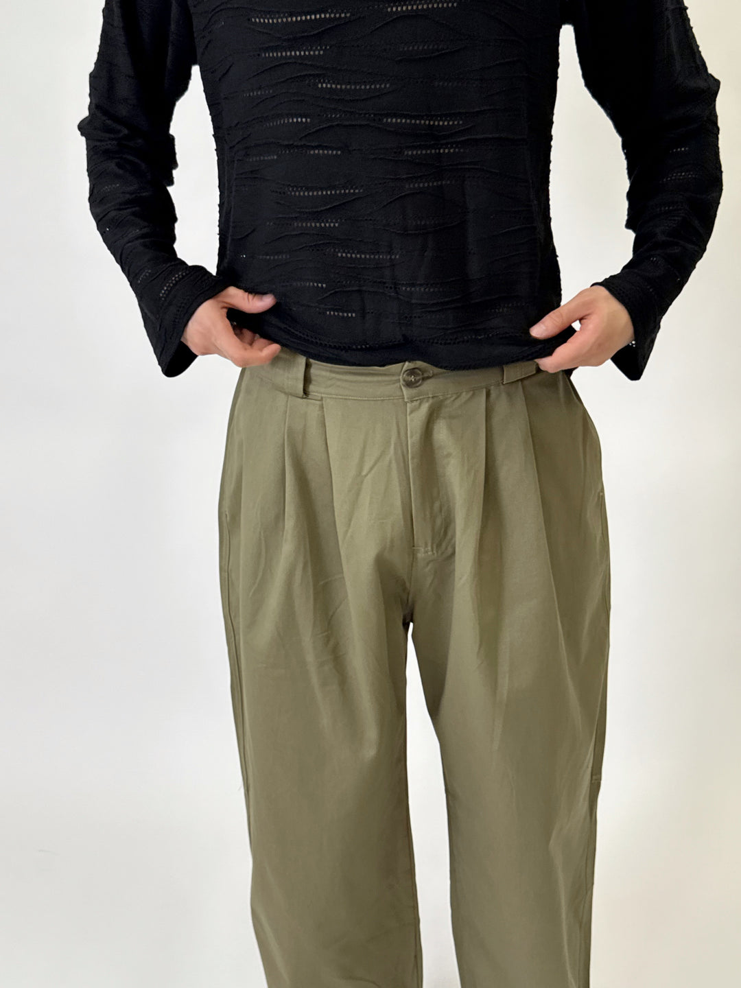 Pleated Pants Khaki K01127