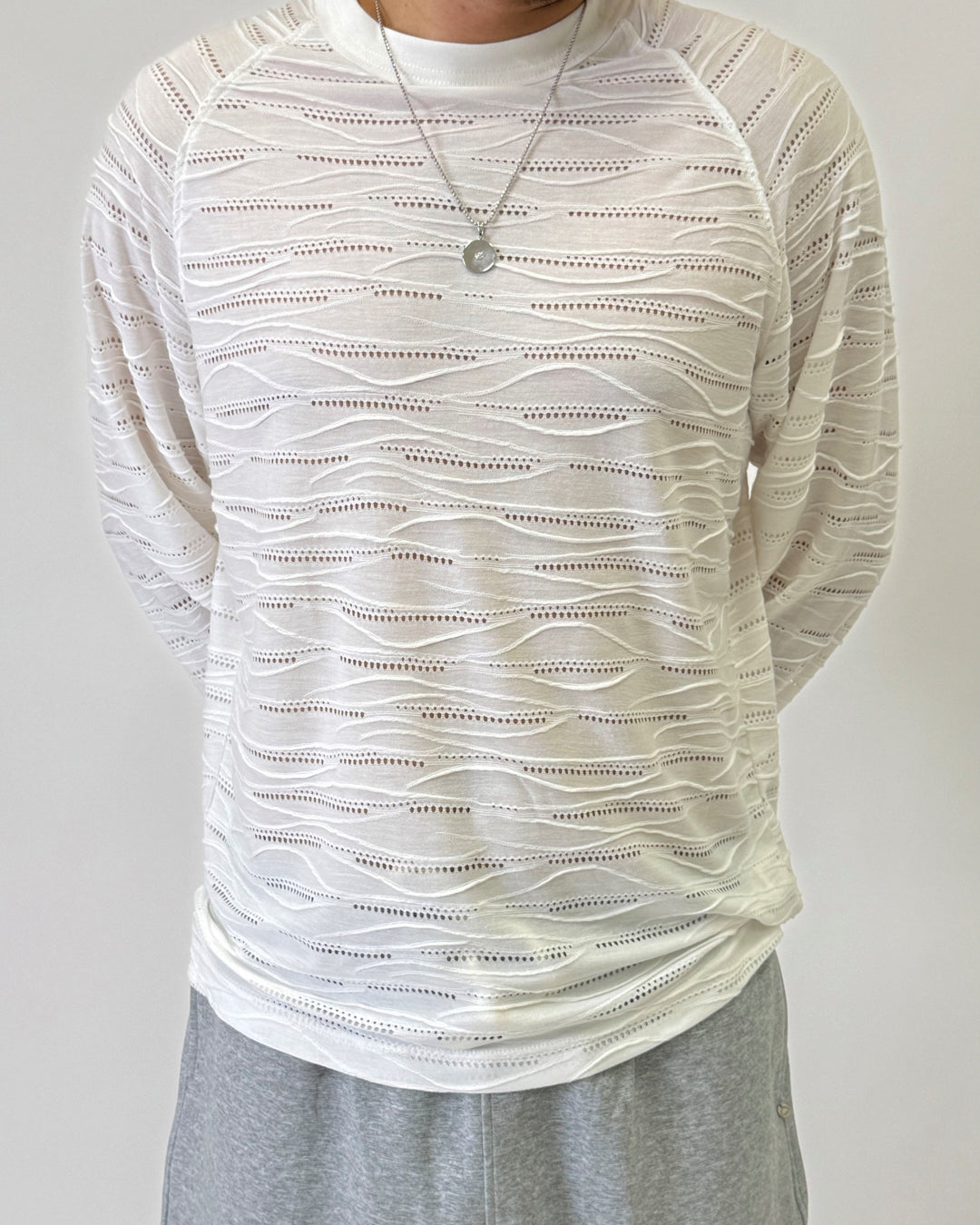 Textured Longsleeve White C1201