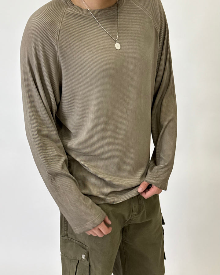 Ribbed Longsleeve Sand Beige S1110