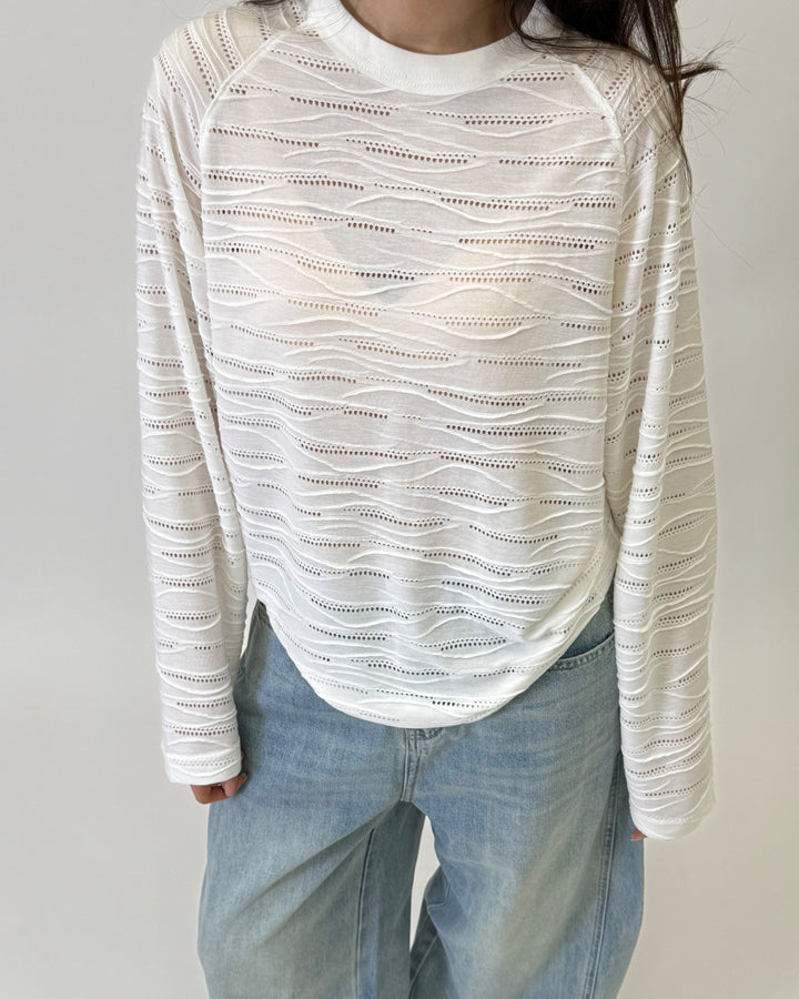 Textured Longsleeve White C1201
