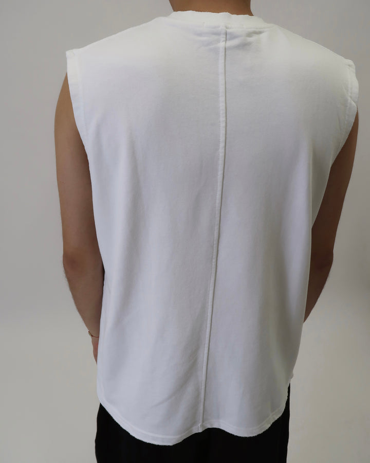 Paris Washed Tank White S1108