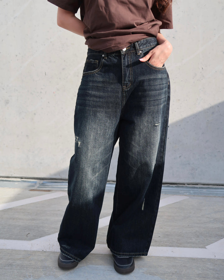 Dark Fade Wide-Leg Jeans 88831