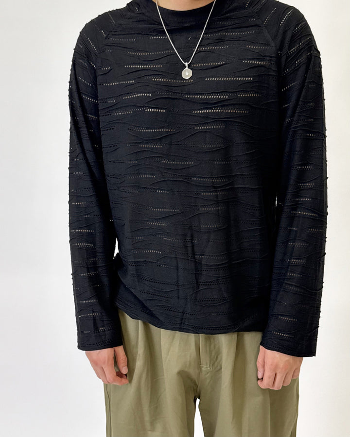 Textured Longsleeve Black C1201