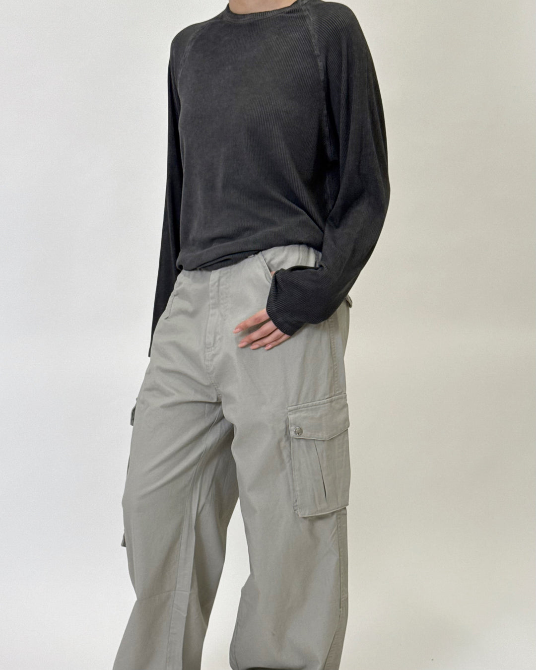 Ribbed Longsleeve Grey S1110