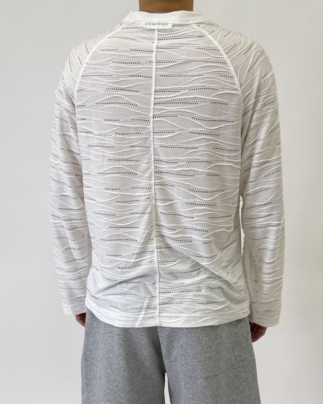 Textured Longsleeve White C1201