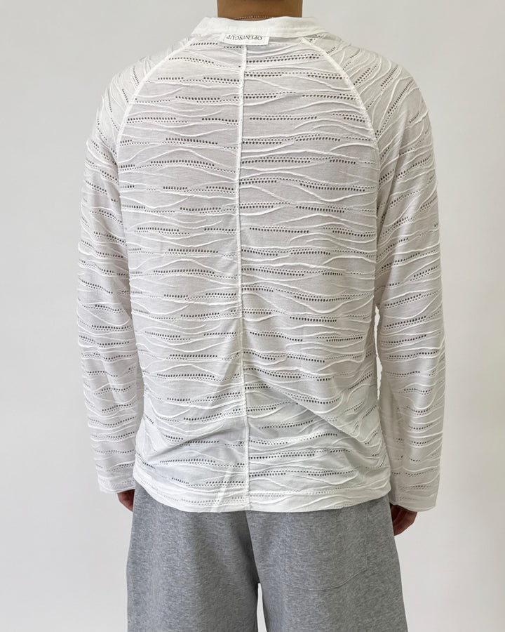 Textured Longsleeve White C1201