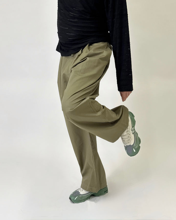 Pleated Pants Khaki K01127