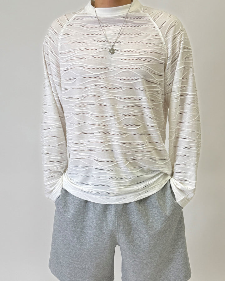 Textured Longsleeve White C1201