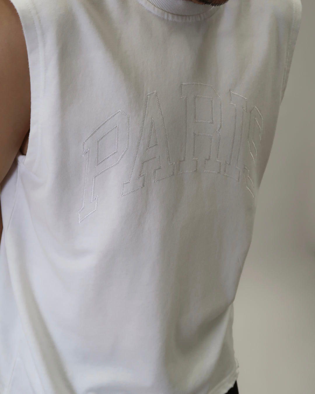 Paris Washed Tank White S1108