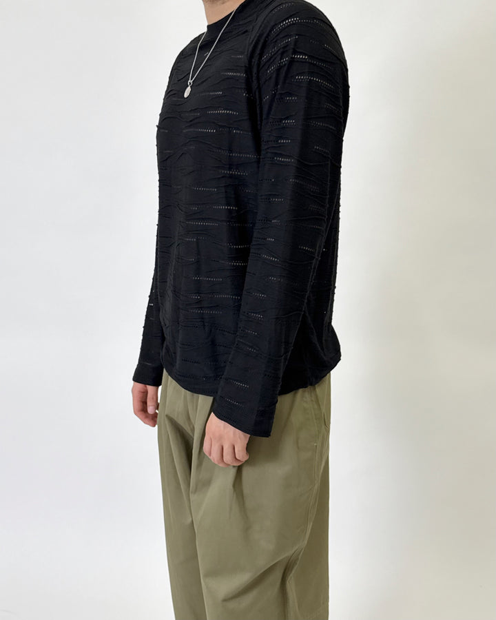 Textured Longsleeve Black C1201