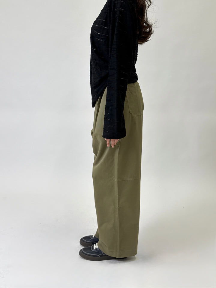 Pleated Pants Khaki K01127