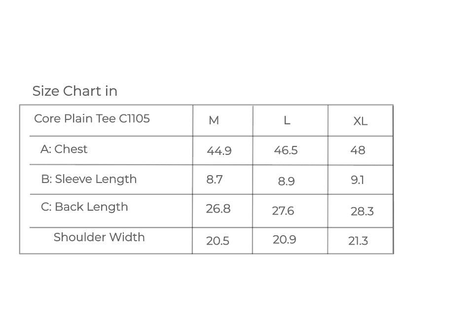 Core Plain Tee Black C1105