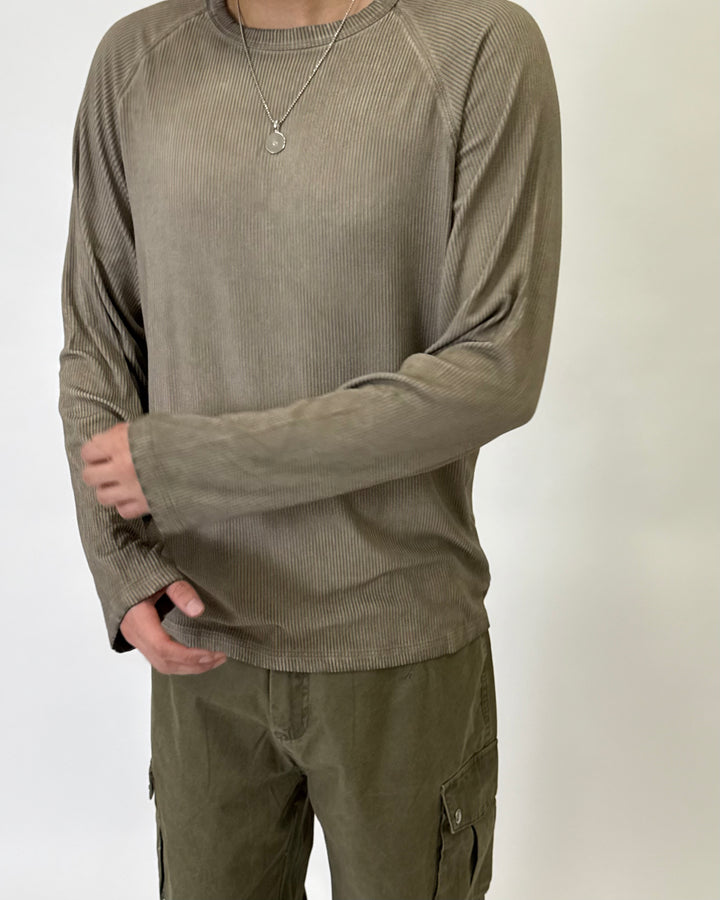 Ribbed Longsleeve Sand Beige S1110
