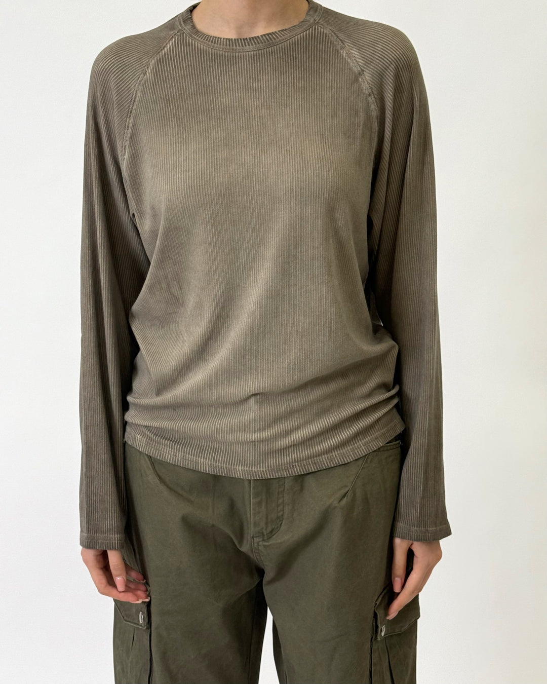Ribbed Longsleeve Sand Beige S1110