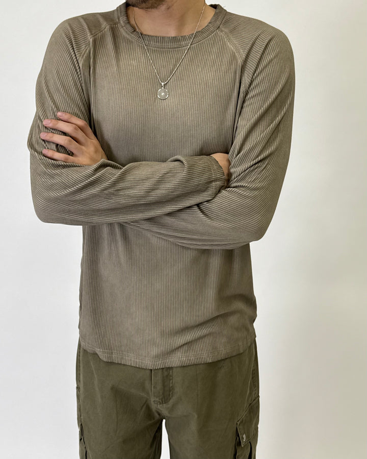 Ribbed Longsleeve Sand Beige S1110
