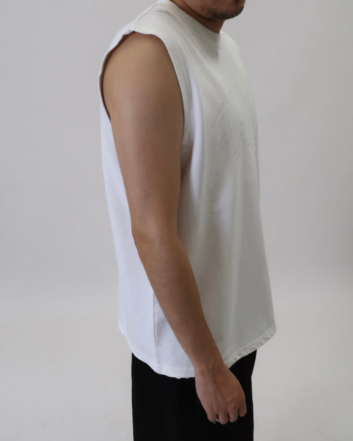 Paris Washed Tank White S1108